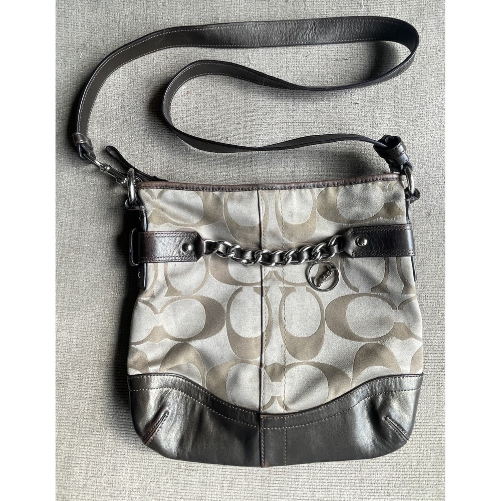 Coach Signature Metallic Shoulder Bag Crossbody F19730